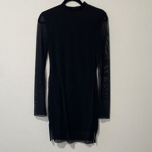 Women’s Long Sleeve BodyCon Mini Dress Sheer Mesh Club Cocktail Dress